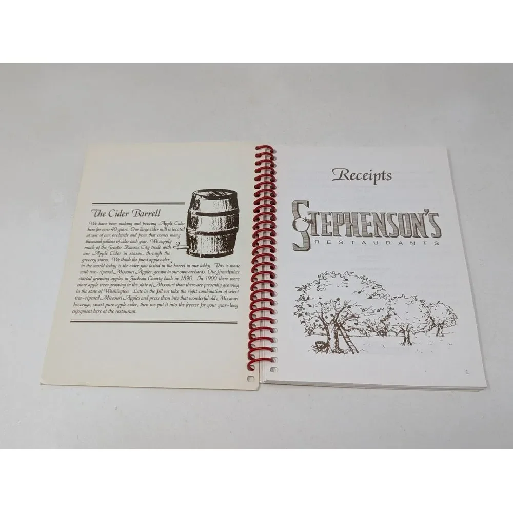 Stephenson's‎ Restaurant Receipts Secret Recipes Cookbook 1967 1999 Vintage